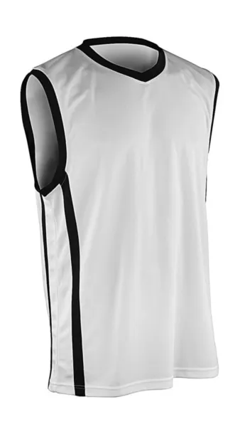  Men's Quick Dry Basketball Top - Spiro Bijela Black