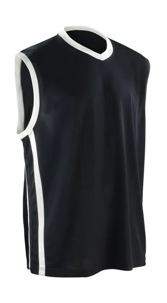  Men's Quick Dry Basketball Top - Spiro Black Bijela