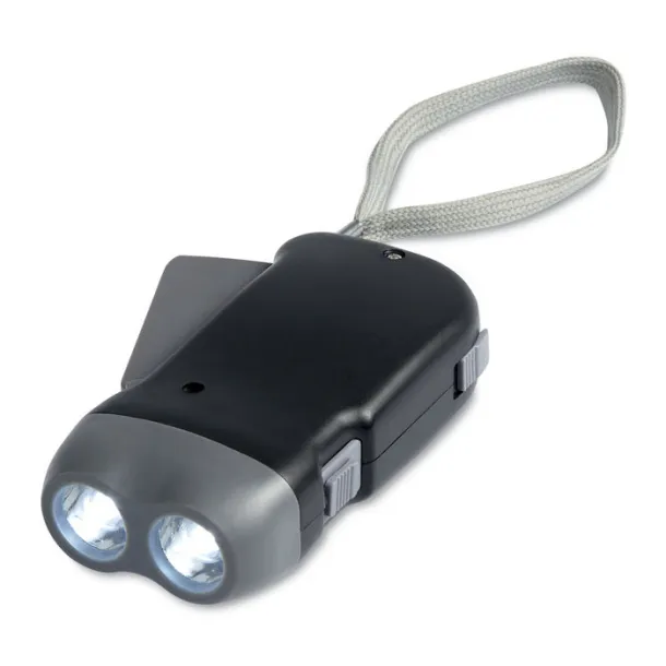 ROBIN 2 LED dynamo torch Black