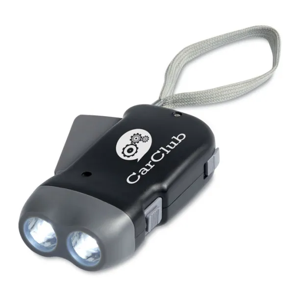 ROBIN 2 LED dynamo torch Black