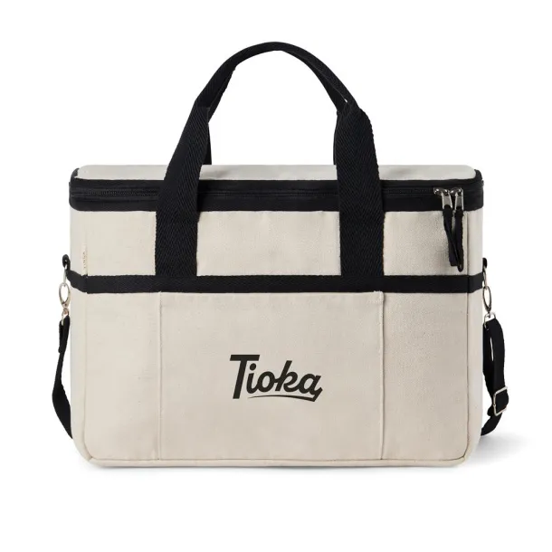  VINGA Volonne AWARE™ recycled canvas cooler basket - Vinga off white, black Black