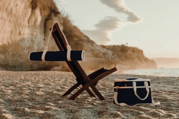  VINGA Volonne AWARE™ recycled canvas cooler basket - Vinga blue, off white 11-0606 TPG