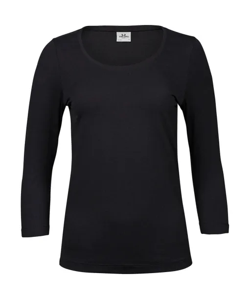  Ladies 3/4 Sleeve Stretch Tee - Tee Jays Black