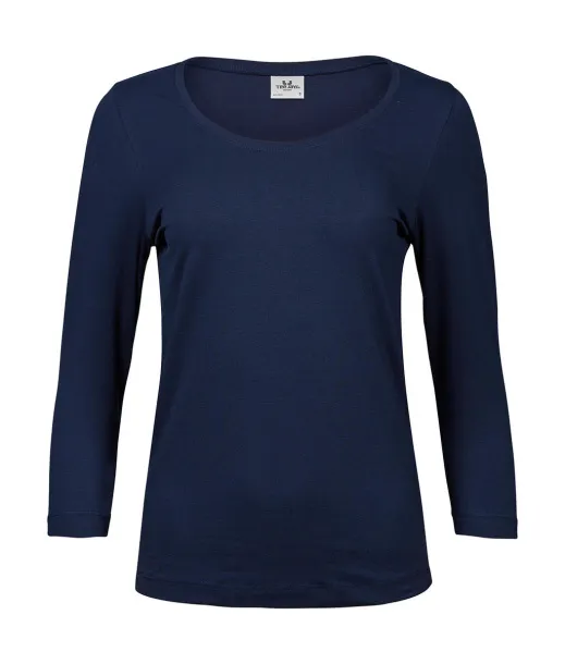  Ladies 3/4 Sleeve Stretch Tee - Tee Jays Navy