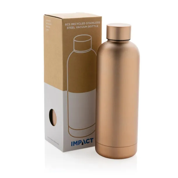  RCS Recycled stainless steel Impact vacuum bottle - XD Collection Brown 