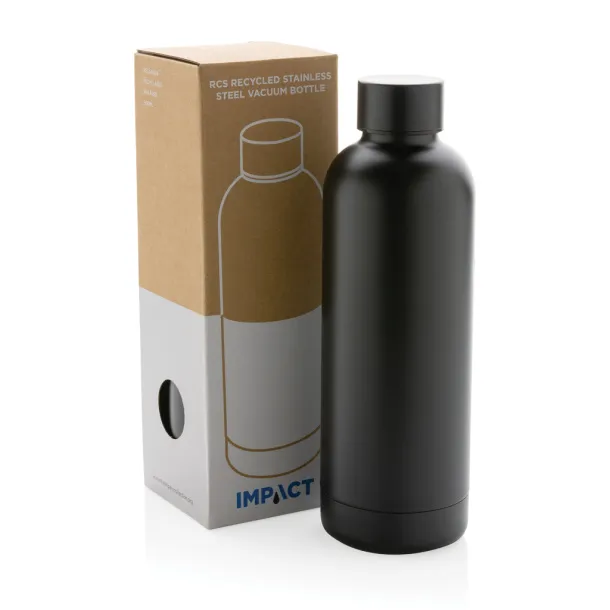  Impact vakuum boca od RCS recikliranog nehrđajućeg čelika, 500 ml - XD Collection Crna