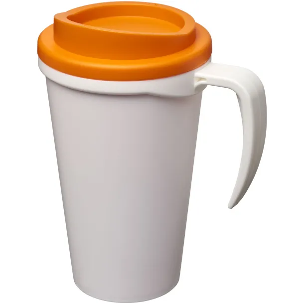 Americano® Grande 350 ml insulated mug - Unbranded White Orange