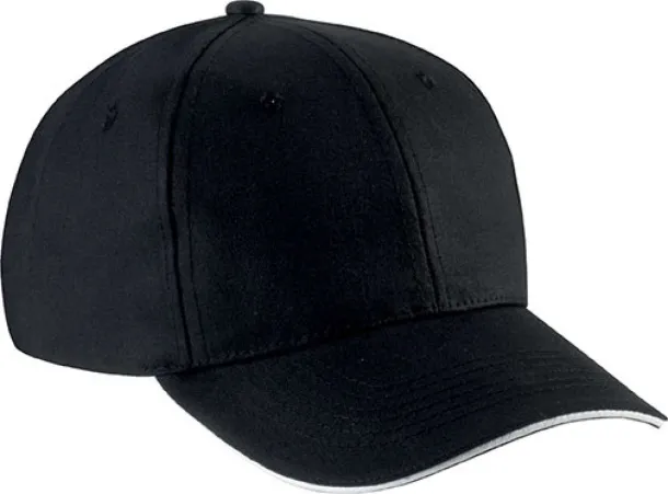  SANDWICH PEAK CAP - 6 PANELS - K-UP Black White