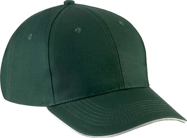  SANDWICH PEAK CAP - 6 PANELS - K-UP Forest Green Beige