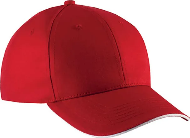  SANDWICH PEAK CAP - 6 PANELS - K-UP Red White