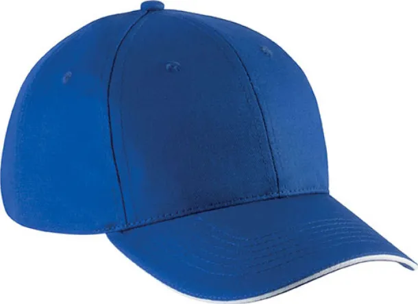  SANDWICH PEAK CAP - 6 PANELS - K-UP Royal blue White