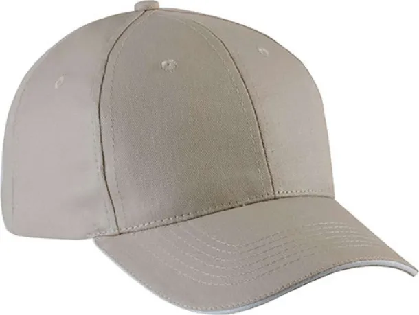  SANDWICH PEAK CAP - 6 PANELS - K-UP Beige White