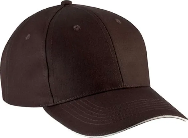  SANDWICH PEAK CAP - 6 PANELS - K-UP Chocolate Beige