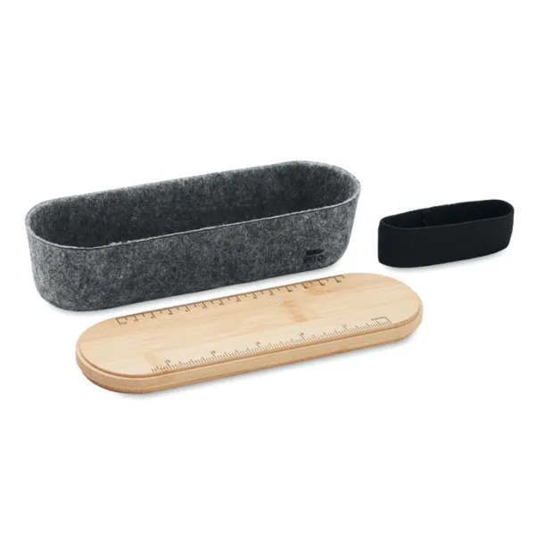 MILE RPET felt pencil case with lid Wood