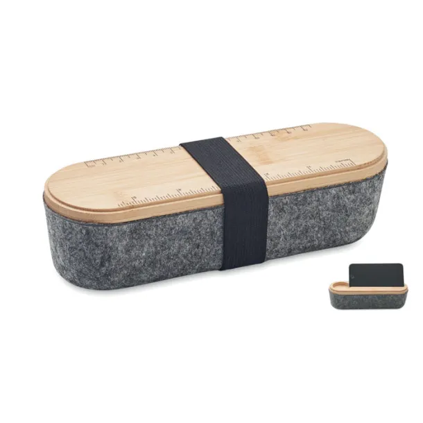 MILE RPET felt pencil case with lid Wood