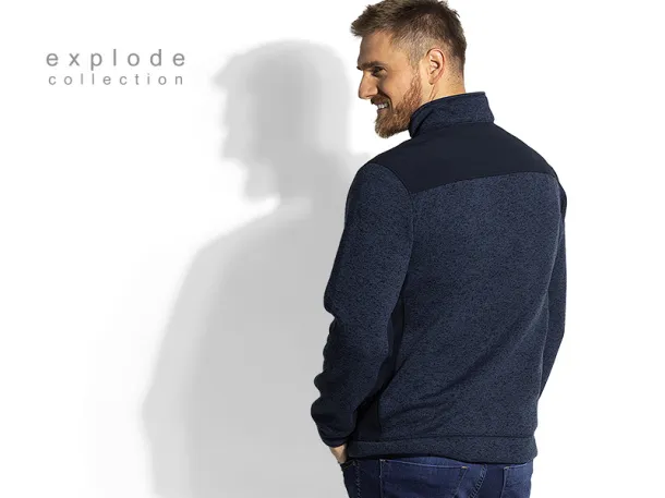 JUPITER mélange zippered jacket with softshell - EXPLODE Blue