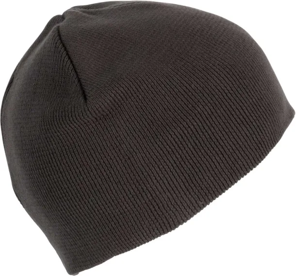  KNITTED ORGANIC COTTON BEANIE - K-UP Tamno siva