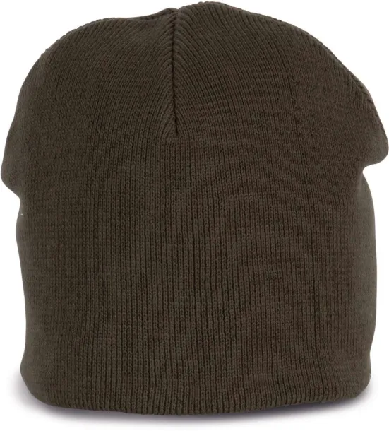  KNITTED ORGANIC COTTON BEANIE - K-UP Tamno Kahki