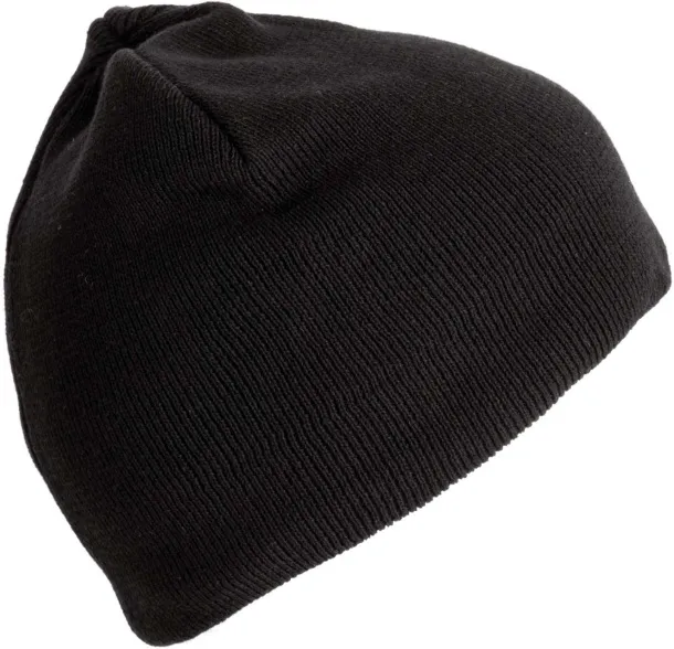  KNITTED ORGANIC COTTON BEANIE - K-UP Black