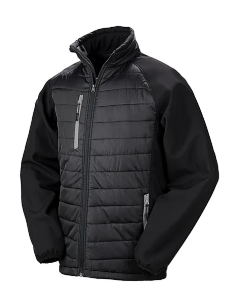  Podstavljena softshell jakna - Result Recycled Crna Siva