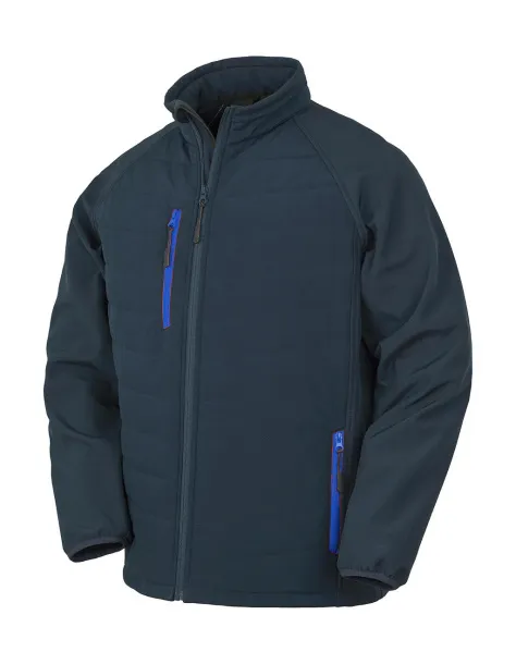  Black Compass Padded Softshell - Result Genuine Recycled Navy Royal