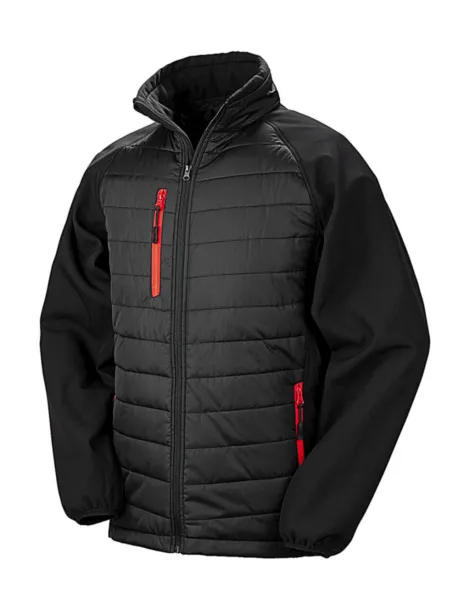  Black Compass Padded Softshell - Result Genuine Recycled Black Crvena