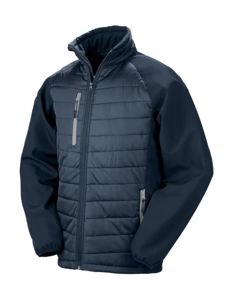  Black Compass Padded Softshell - Result Genuine Recycled Navy Siva