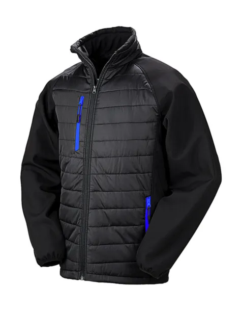  Black Compass Padded Softshell - Result Recycled Black Royal