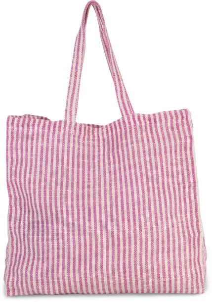  JUCO STRIPED SHOPPER BAG, 380 g/m2 - Kimood Magenta Natural