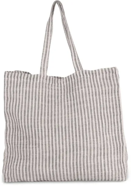  JUCO STRIPED SHOPPER BAG, 380 g/m2 - Kimood Dark Grey Marl Natural