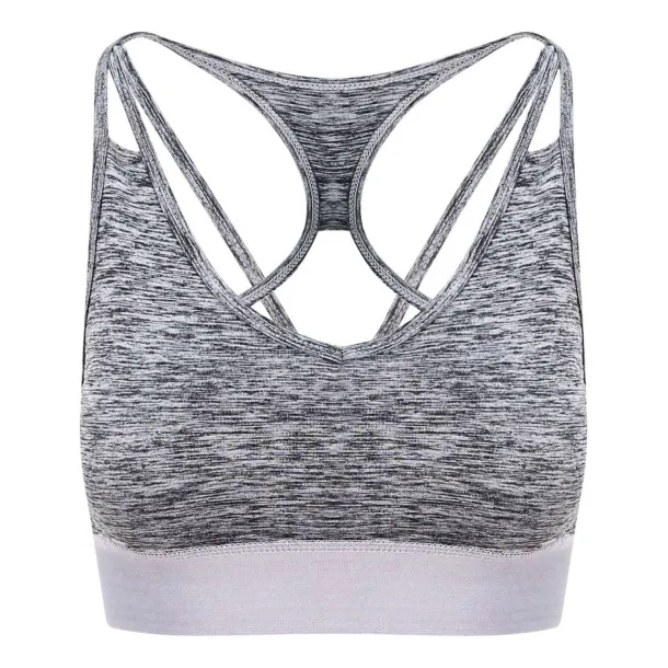  GIRLIE CROSS BACK CROP TOP - Just Cool Grey Melange