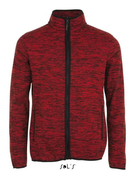 SOL'S TURBO  KNITTED FLEECE JACKET - SOL'S Red Black