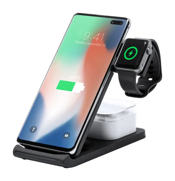 Zibat wireless charger station Black