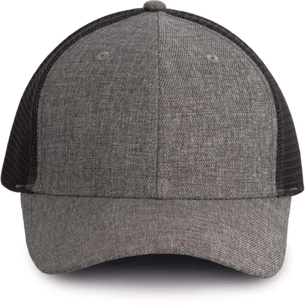  URBAN TRUCKER CAP - 6 PANELS - K-UP Silver Heather Tamno siva