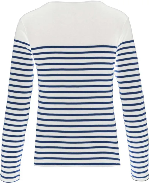  LADIES’ LONG-SLEEVED BRETON STRIPE TOP - Kariban White Navy