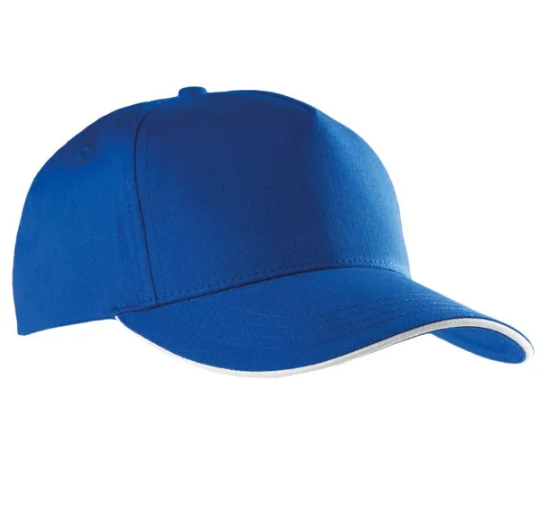  SANDWICH PEAK CAP - 5 PANELS - K-UP Royal blue White