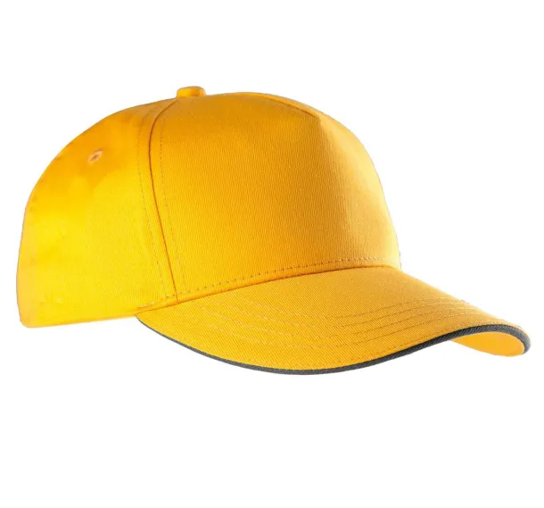  SANDWICH PEAK CAP - 5 PANELS - K-UP Yellow Tamno siva