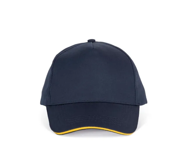  SANDWICH PEAK CAP - 5 PANELS - K-UP Navy Yellow