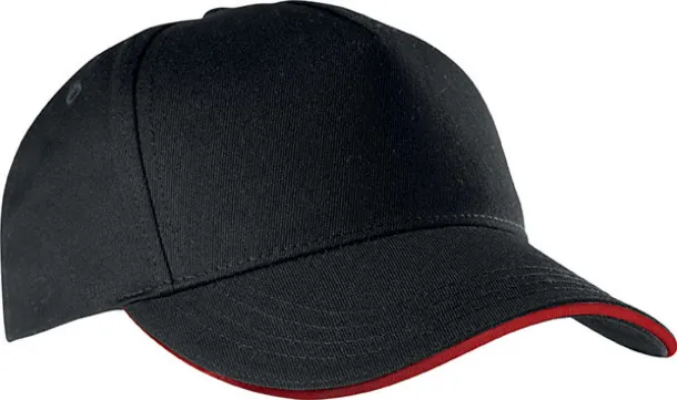  SANDWICH PEAK CAP - 5 PANELS - K-UP Black Red