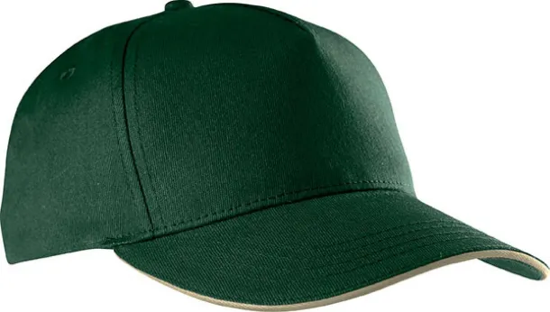  SANDWICH PEAK CAP - 5 PANELS - K-UP Forest Green Beige