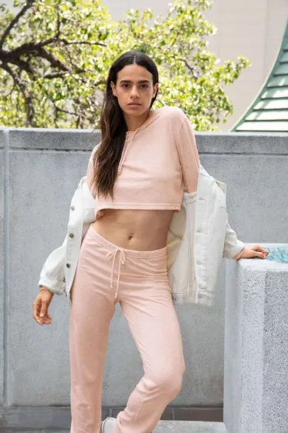  Ženska skraćena hoodica - American Apparel Tri-Creole Pink