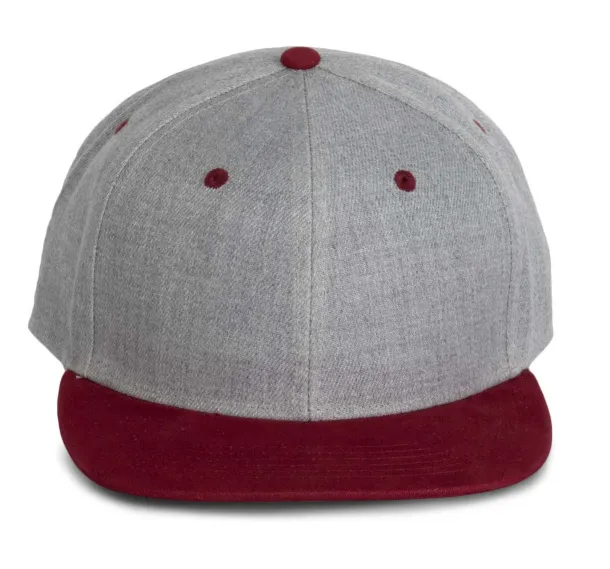  Snapback šilt kapa - 6 panela - K-UP Light Grey Heather Dark Chili Red