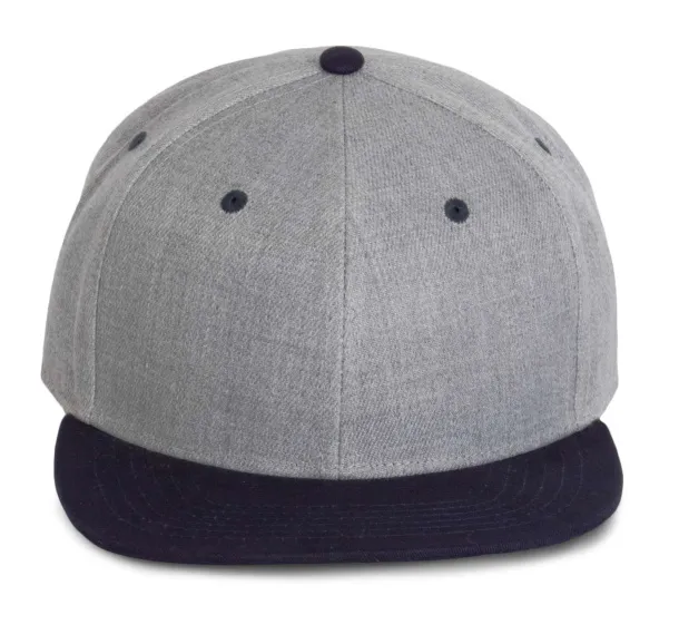 Snapback šilterica - 6 panela - K-UP Light Grey Heather Mornarsko plava