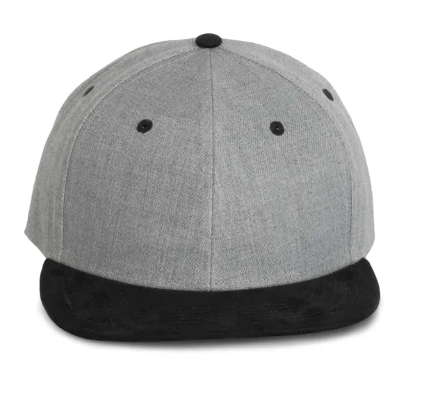  SNAPBACK CAP - 6 PANELS - K-UP Light Grey Heather Royal blue