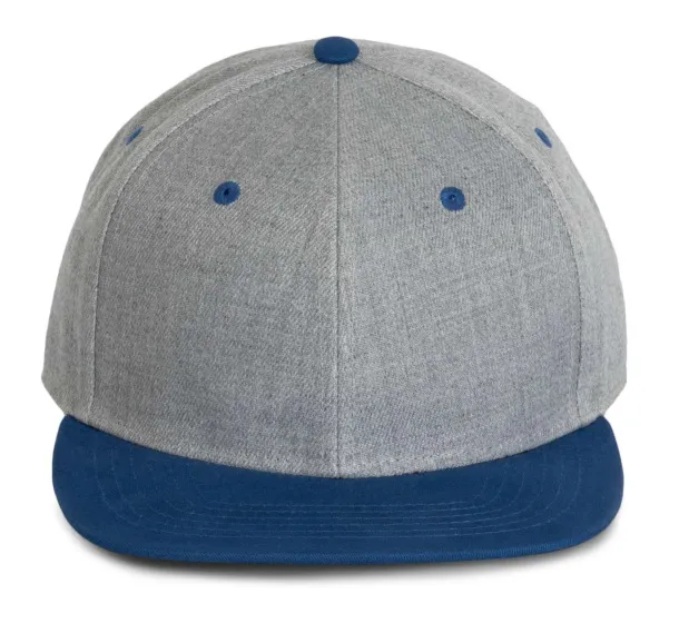  SNAPBACK CAP - 6 PANELS - K-UP Light Grey Heather Royal blue