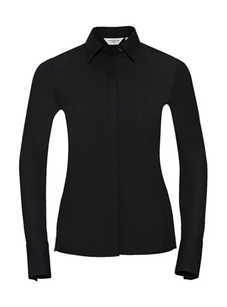  Ladies' LS Ultimate Stretch Shirt - Russell Collection Black