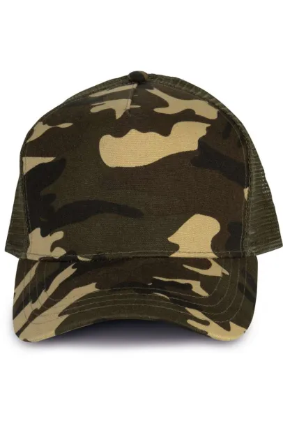  TRUCKER CAP - 5 PANELS - K-UP Khaki Camouflage #1D1C18