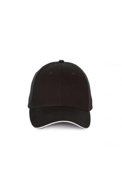  CAP WITH CONTRASTING SANDWICH PEAK - 6 PANELS - K-UP Black White