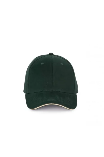  CAP WITH CONTRASTING SANDWICH PEAK - 6 PANELS - K-UP Forest Green Beige