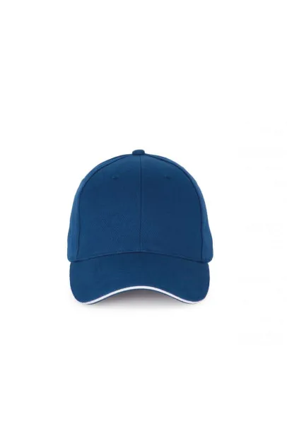  CAP WITH CONTRASTING SANDWICH PEAK - 6 PANELS - K-UP Royal blue White